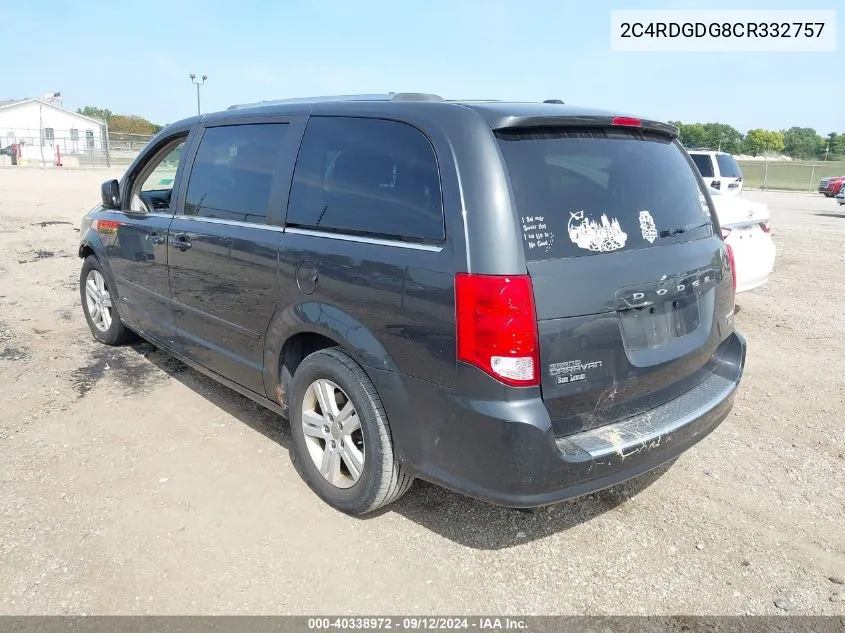 2012 Dodge Grand Caravan Crew VIN: 2C4RDGDG8CR332757 Lot: 40338972