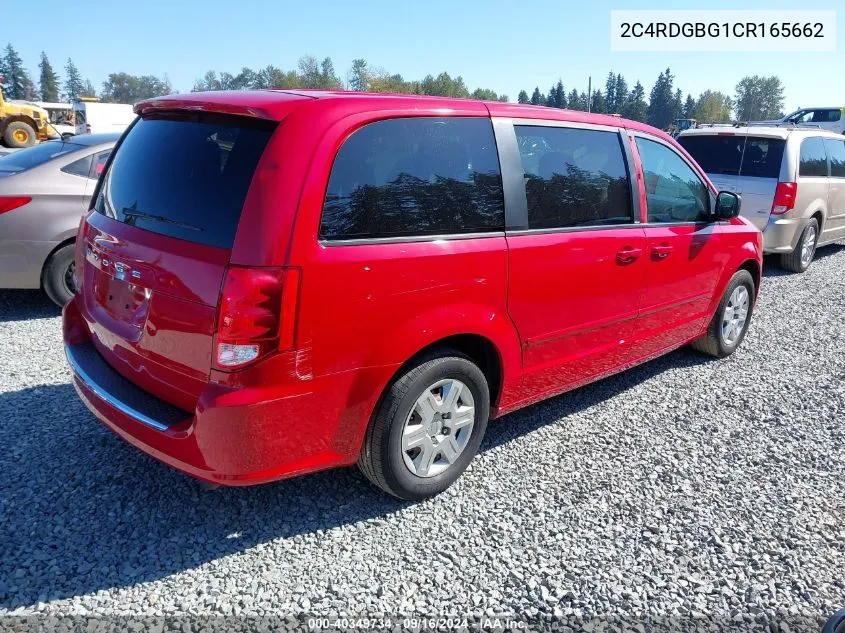 2012 Dodge Grand Caravan Se/Avp VIN: 2C4RDGBG1CR165662 Lot: 40349734