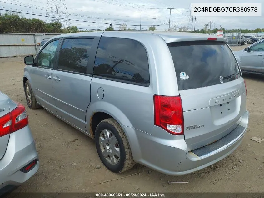 2C4RDGBG7CR380978 2012 Dodge Grand Caravan Se