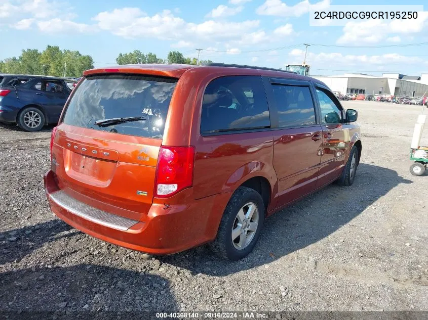 2012 Dodge Grand Caravan Sxt VIN: 2C4RDGCG9CR195250 Lot: 40368140