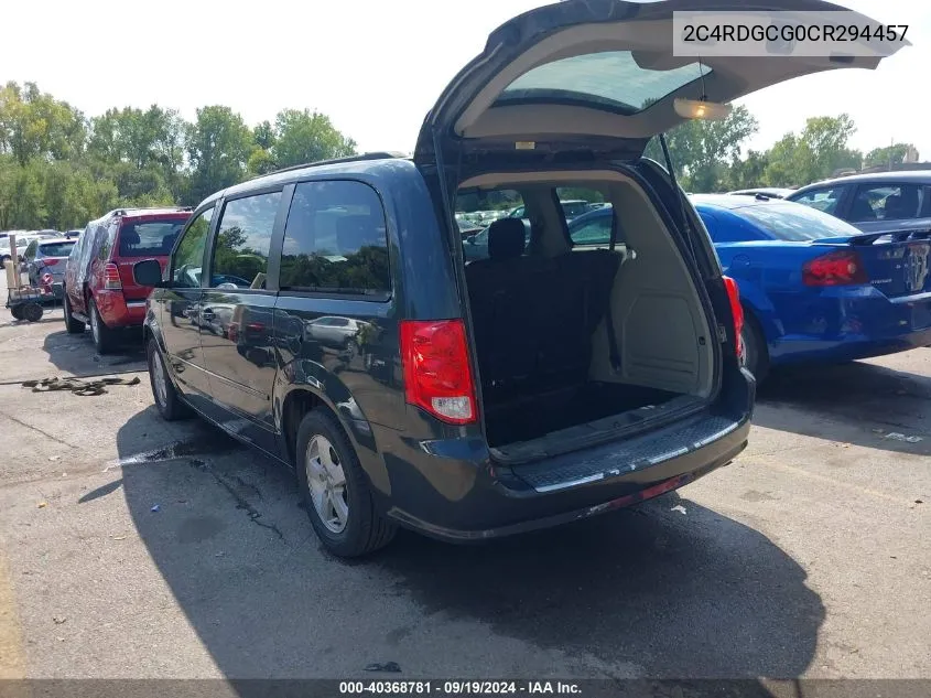 2012 Dodge Grand Caravan Sxt VIN: 2C4RDGCG0CR294457 Lot: 40368781