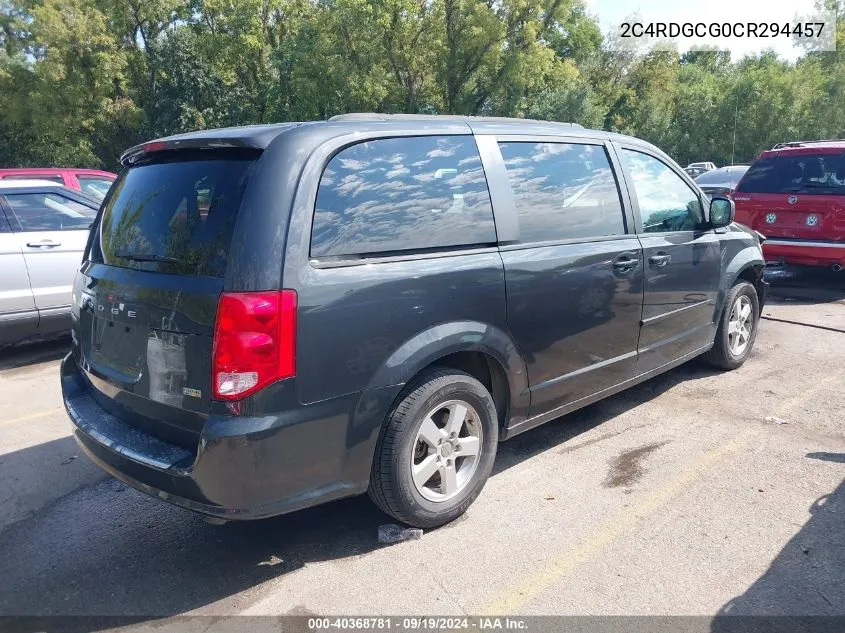 2012 Dodge Grand Caravan Sxt VIN: 2C4RDGCG0CR294457 Lot: 40368781