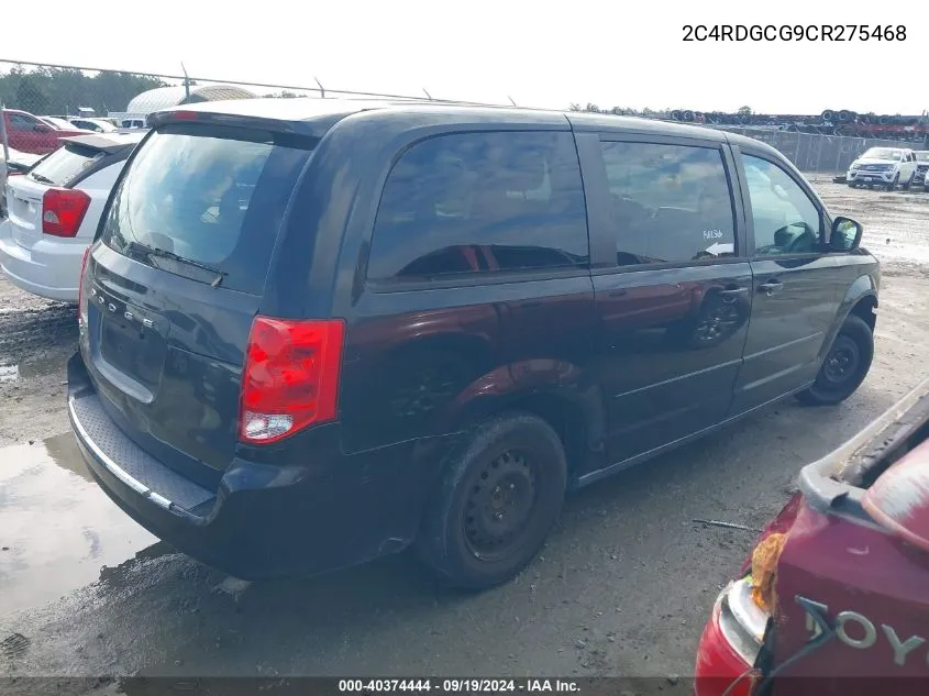 2C4RDGCG9CR275468 2012 Dodge Grand Caravan Sxt