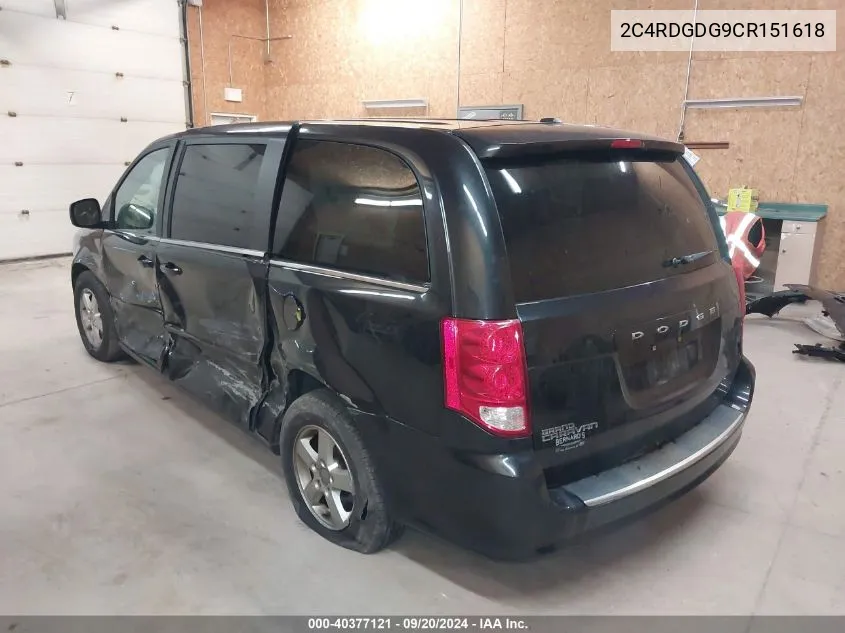 2012 Dodge Grand Caravan Crew VIN: 2C4RDGDG9CR151618 Lot: 40377121