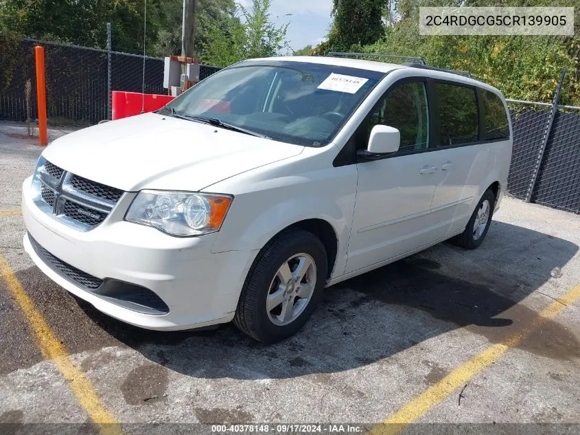 2C4RDGCG5CR139905 2012 Dodge Grand Caravan Sxt