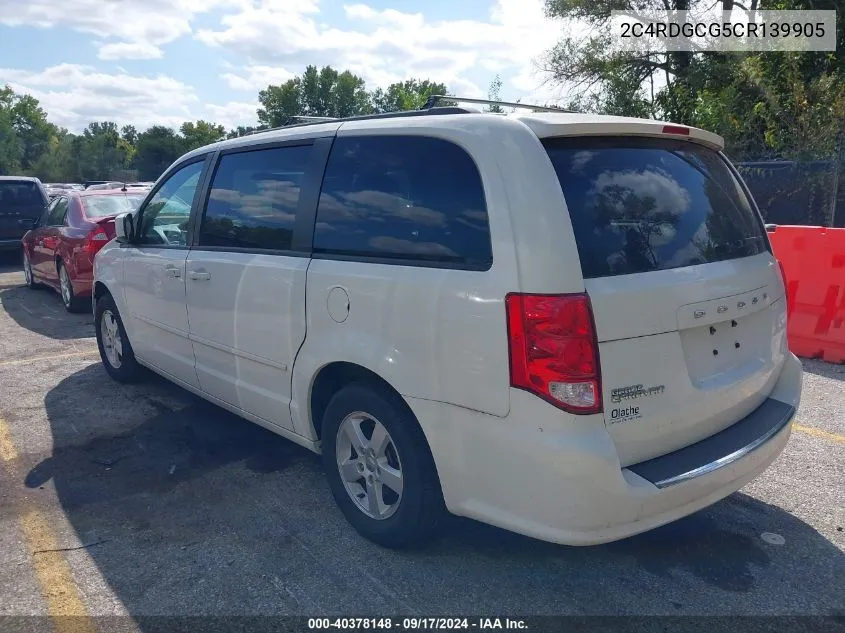 2C4RDGCG5CR139905 2012 Dodge Grand Caravan Sxt