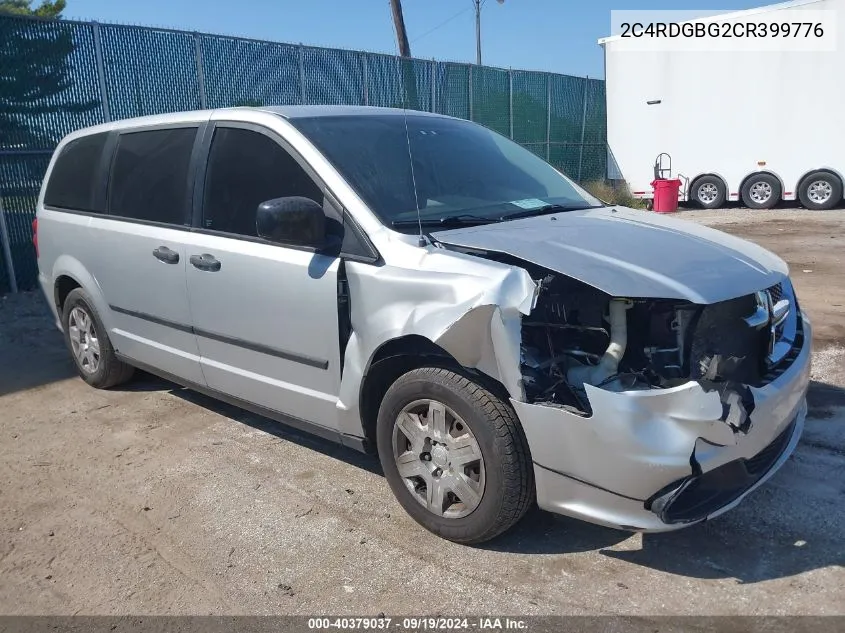 2012 Dodge Grand Caravan Se/Avp VIN: 2C4RDGBG2CR399776 Lot: 40379037