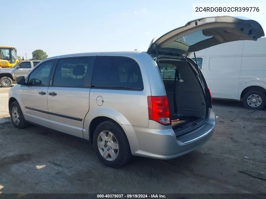 2012 Dodge Grand Caravan Se/Avp VIN: 2C4RDGBG2CR399776 Lot: 40379037