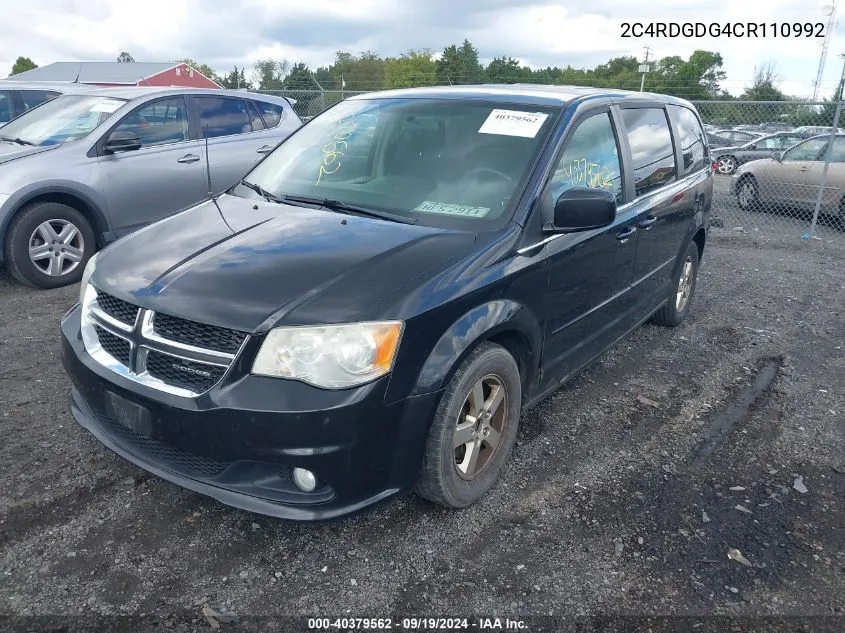 2012 Dodge Grand Caravan Crew VIN: 2C4RDGDG4CR110992 Lot: 40379562