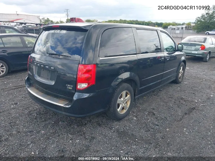 2012 Dodge Grand Caravan Crew VIN: 2C4RDGDG4CR110992 Lot: 40379562