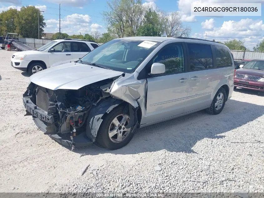 2012 Dodge Grand Caravan Sxt VIN: 2C4RDGCG9CR180036 Lot: 40381765