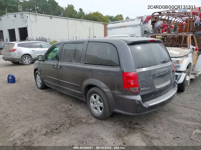 2012 Dodge Grand Caravan Se/Avp VIN: 2C4RDGBG0CR131311 Lot: 40388041