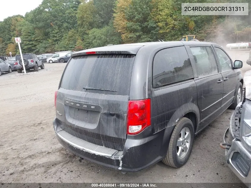 2012 Dodge Grand Caravan Se/Avp VIN: 2C4RDGBG0CR131311 Lot: 40388041