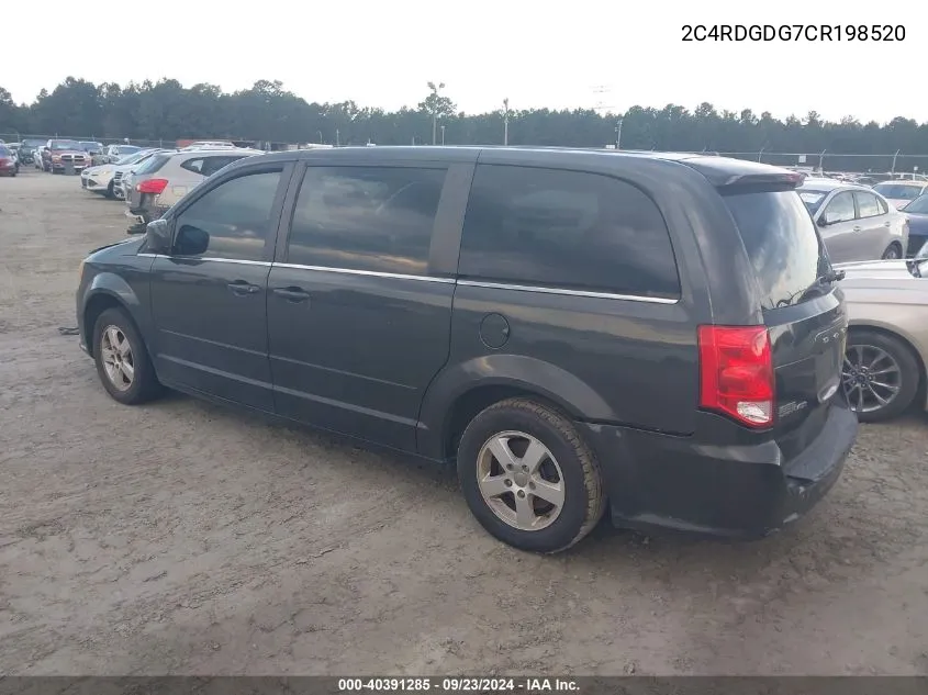 2012 Dodge Grand Caravan Crew VIN: 2C4RDGDG7CR198520 Lot: 40391285