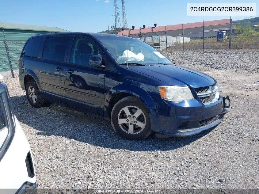 2012 Dodge Grand Caravan Sxt VIN: 2C4RDGCG2CR399386 Lot: 40392498