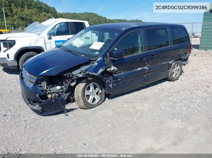 2012 Dodge Grand Caravan Sxt VIN: 2C4RDGCG2CR399386 Lot: 40392498