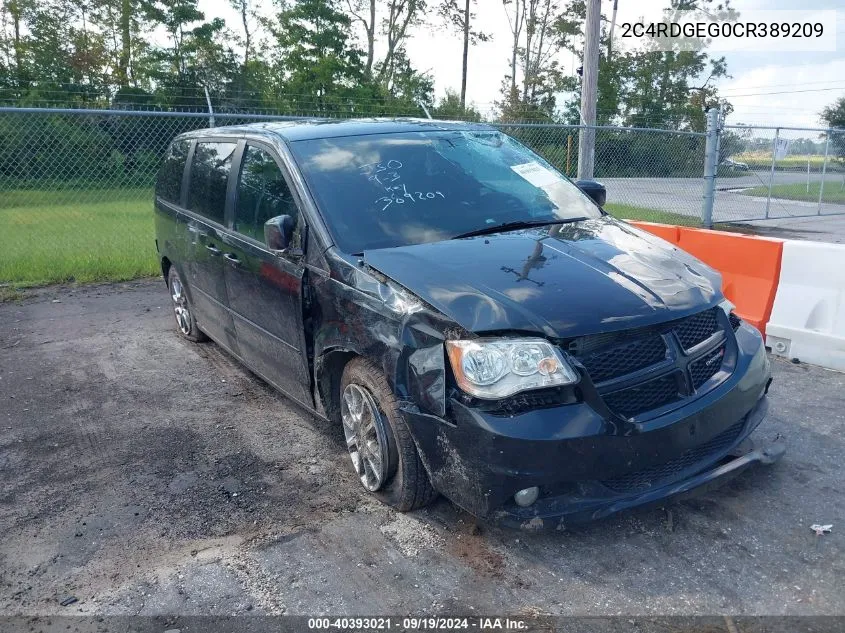 2012 Dodge Grand Caravan R/T VIN: 2C4RDGEG0CR389209 Lot: 40393021