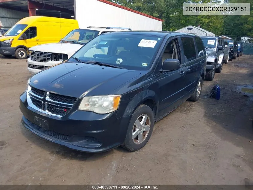 2012 Dodge Grand Caravan Sxt VIN: 2C4RDGCGXCR329151 Lot: 40398711