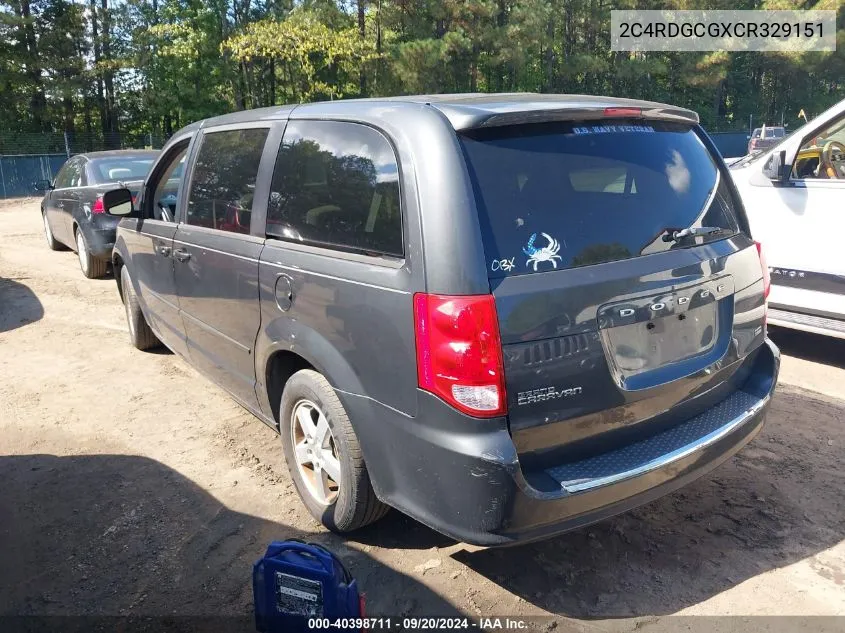 2012 Dodge Grand Caravan Sxt VIN: 2C4RDGCGXCR329151 Lot: 40398711