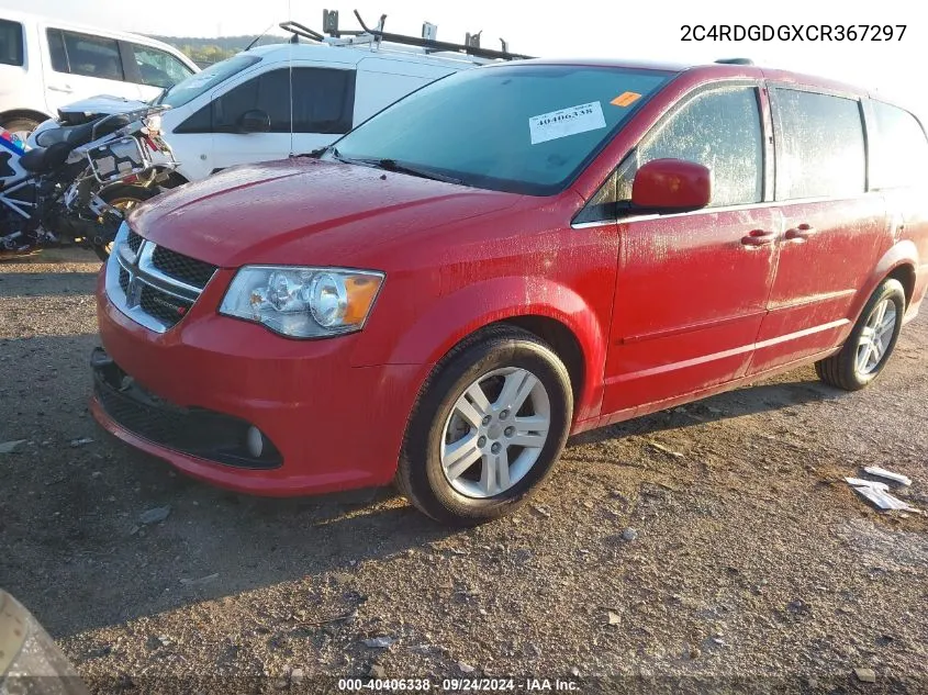 2012 Dodge Grand Caravan Crew VIN: 2C4RDGDGXCR367297 Lot: 40406338