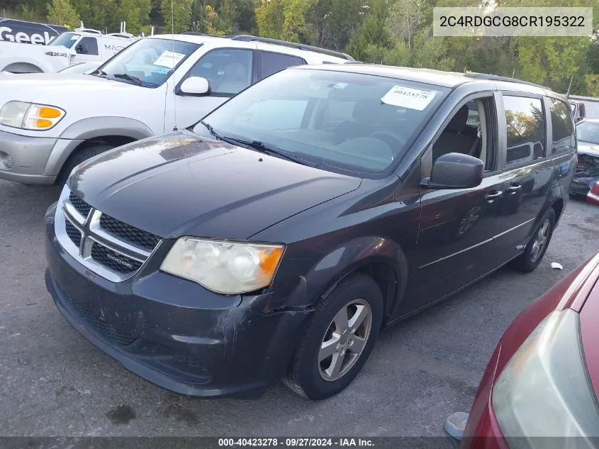 2C4RDGCG8CR195322 2012 Dodge Grand Caravan Sxt