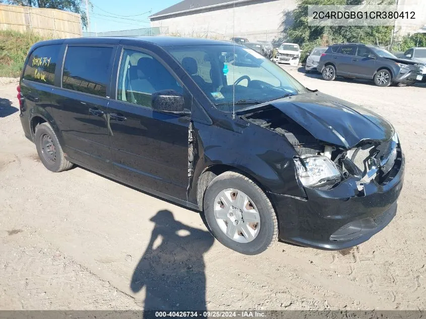 2012 Dodge Grand Caravan Se/Avp VIN: 2C4RDGBG1CR380412 Lot: 40426734