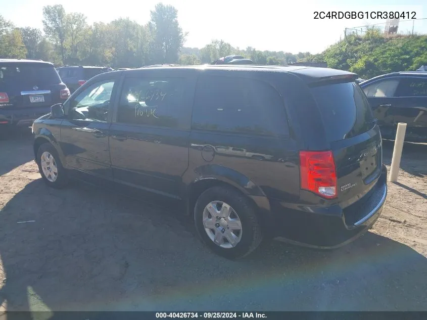 2012 Dodge Grand Caravan Se/Avp VIN: 2C4RDGBG1CR380412 Lot: 40426734