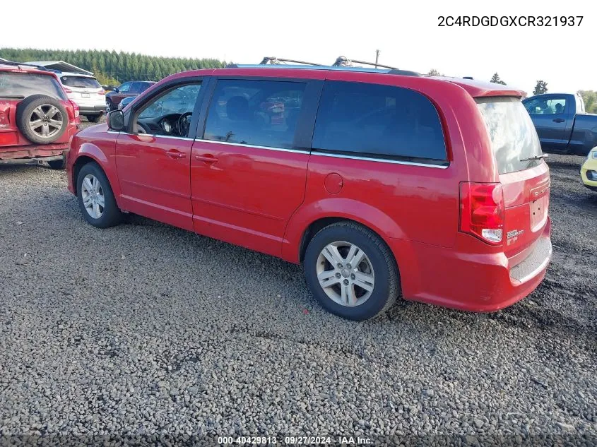 2012 Dodge Grand Caravan Crew VIN: 2C4RDGDGXCR321937 Lot: 40429813