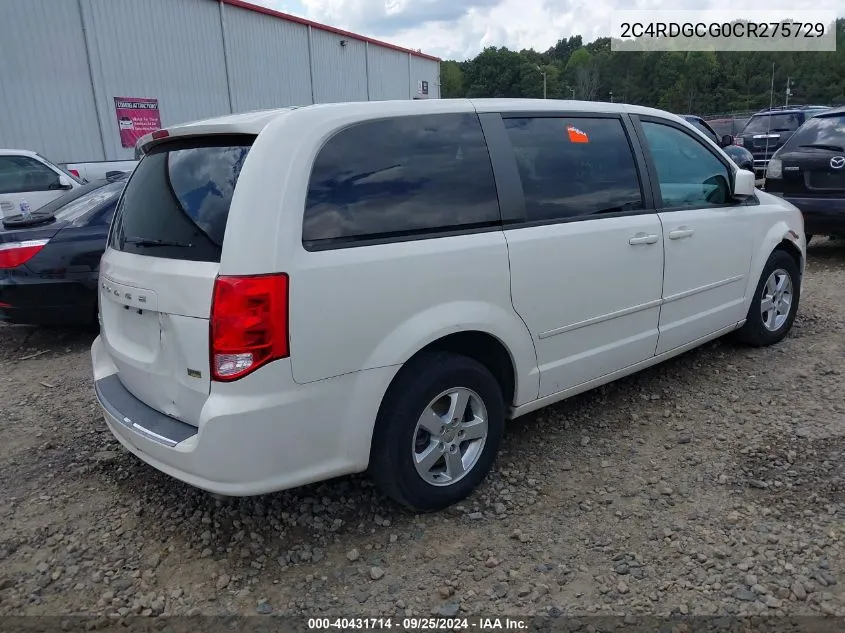 2012 Dodge Grand Caravan Sxt VIN: 2C4RDGCG0CR275729 Lot: 40431714