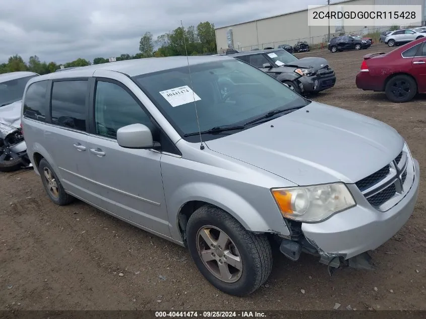 2012 Dodge Grand Caravan Crew VIN: 2C4RDGDG0CR115428 Lot: 40441474