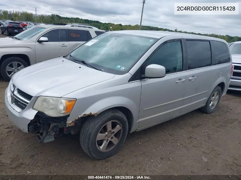 2012 Dodge Grand Caravan Crew VIN: 2C4RDGDG0CR115428 Lot: 40441474