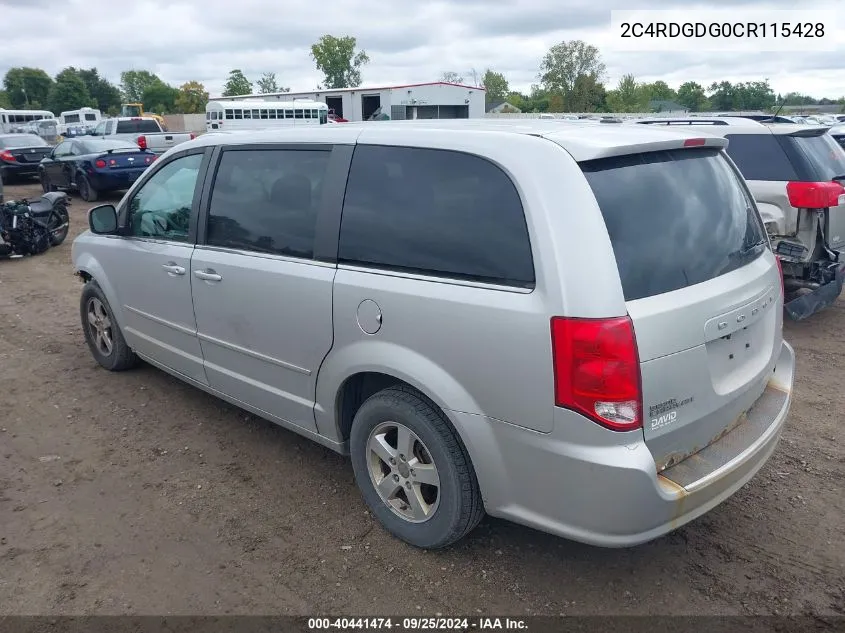 2012 Dodge Grand Caravan Crew VIN: 2C4RDGDG0CR115428 Lot: 40441474