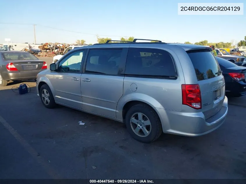 2012 Dodge Grand Caravan Sxt VIN: 2C4RDGCG6CR204129 Lot: 40447540