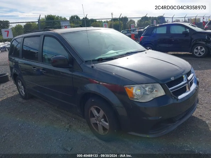 2012 Dodge Grand Caravan Sxt VIN: 2C4RDGCG4CR358970 Lot: 40469133