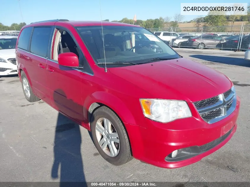 2012 Dodge Grand Caravan Crew VIN: 2C4RDGDGXCR281746 Lot: 40471054