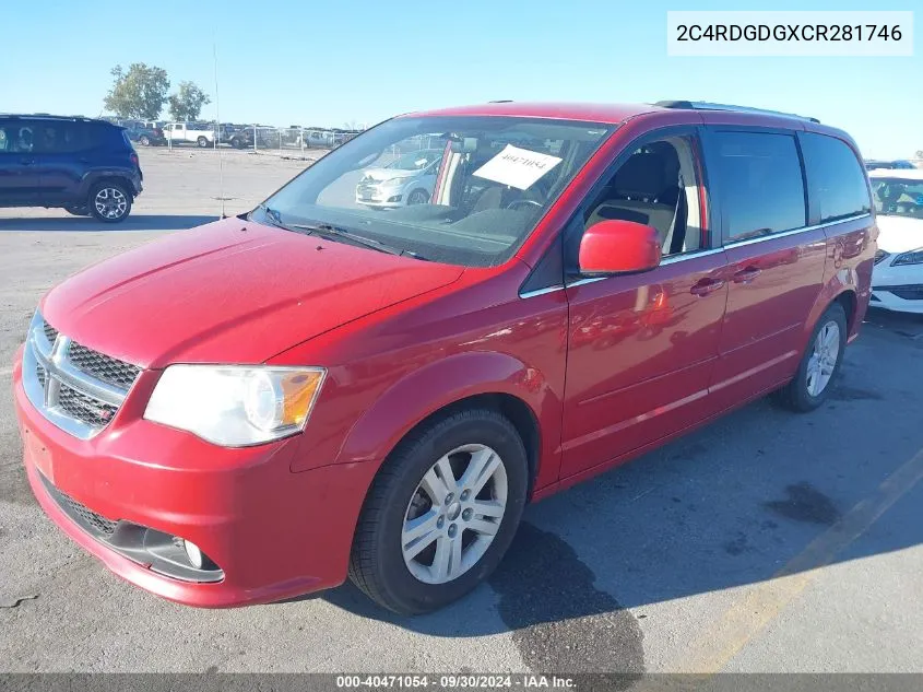 2012 Dodge Grand Caravan Crew VIN: 2C4RDGDGXCR281746 Lot: 40471054