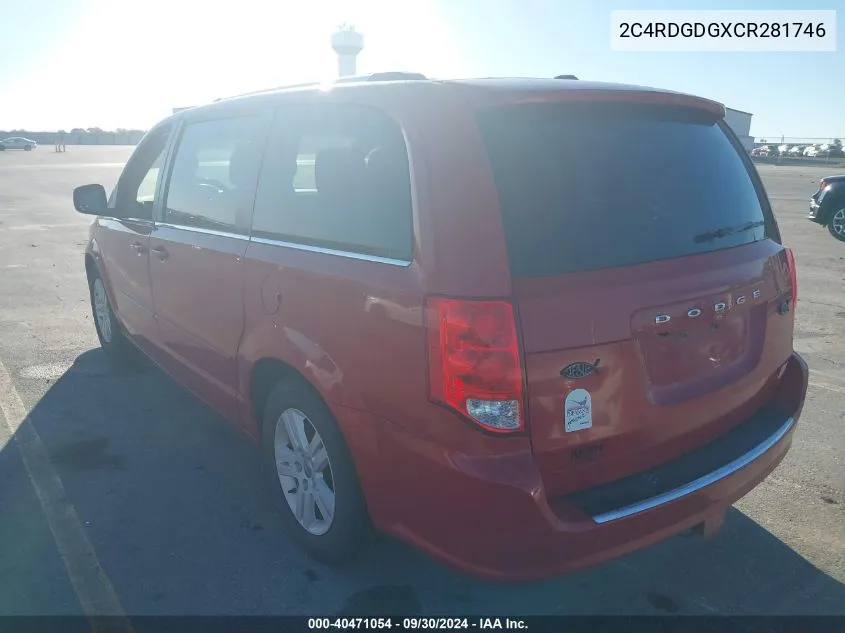 2012 Dodge Grand Caravan Crew VIN: 2C4RDGDGXCR281746 Lot: 40471054