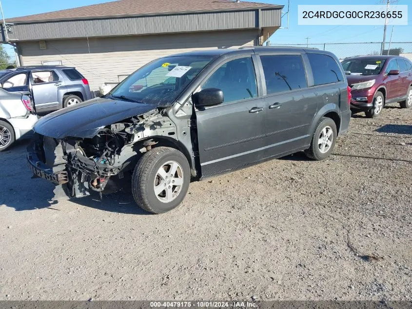 2012 Dodge Grand Caravan Sxt VIN: 2C4RDGCG0CR236655 Lot: 40479175