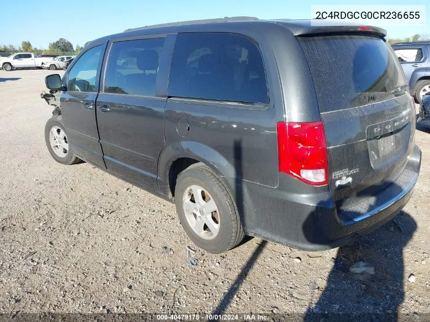 2012 Dodge Grand Caravan Sxt VIN: 2C4RDGCG0CR236655 Lot: 40479175