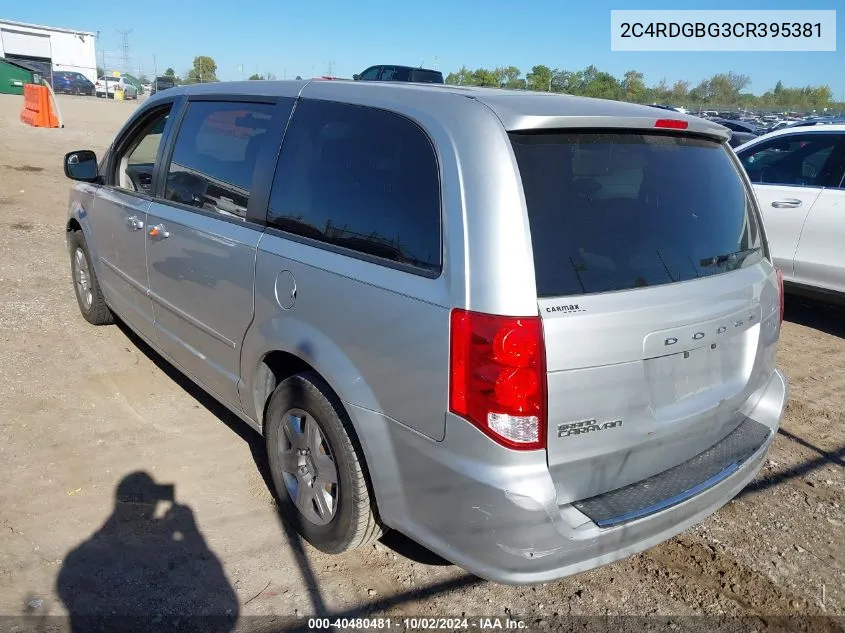 2012 Dodge Grand Caravan Se/Avp VIN: 2C4RDGBG3CR395381 Lot: 40480481