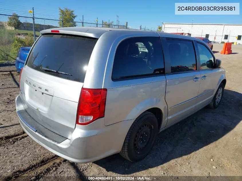 2012 Dodge Grand Caravan Se/Avp VIN: 2C4RDGBG3CR395381 Lot: 40480481