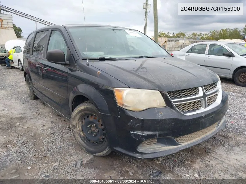 2C4RDGBG7CR155900 2012 Dodge Grand Caravan Se/Avp