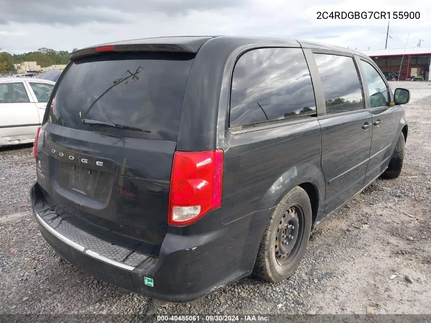 2C4RDGBG7CR155900 2012 Dodge Grand Caravan Se/Avp