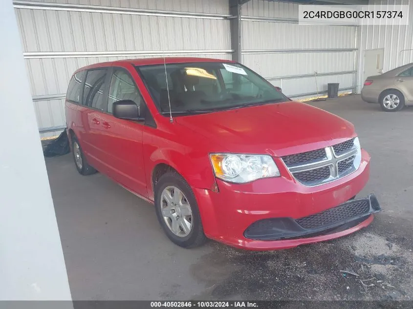 2012 Dodge Grand Caravan Se/Avp VIN: 2C4RDGBG0CR157374 Lot: 40502846