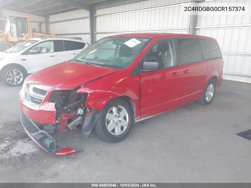 2012 Dodge Grand Caravan Se/Avp VIN: 2C4RDGBG0CR157374 Lot: 40502846