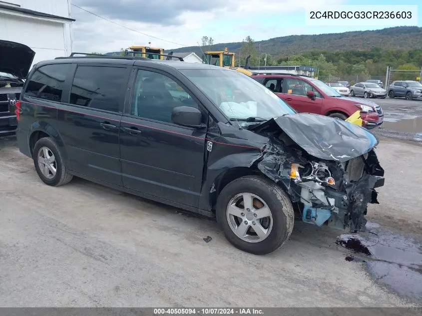 2C4RDGCG3CR236603 2012 Dodge Grand Caravan Sxt