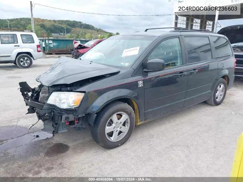 2012 Dodge Grand Caravan Sxt VIN: 2C4RDGCG3CR236603 Lot: 40505094