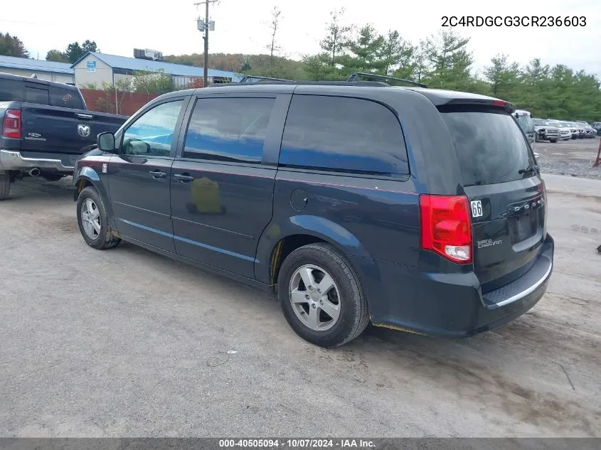 2C4RDGCG3CR236603 2012 Dodge Grand Caravan Sxt