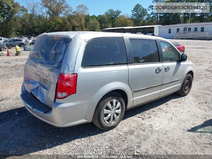 2C4RDGBG3CR394120 2012 Dodge Grand Caravan Se/Avp