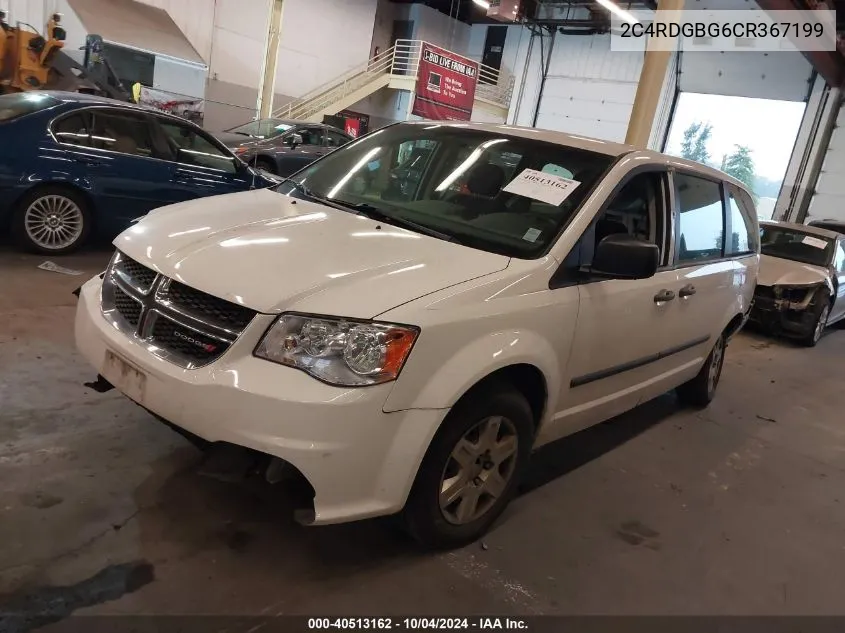 2012 Dodge Grand Caravan Se/Avp VIN: 2C4RDGBG6CR367199 Lot: 40513162